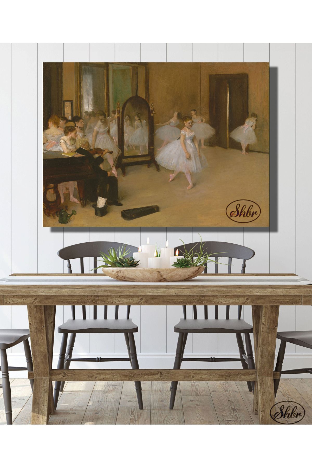 Şehber Tekli, Yatay, Kanvas, Dekoratif, Duvar, Tablosu, Edgar Degas, Bale, Dans Sınıfı,