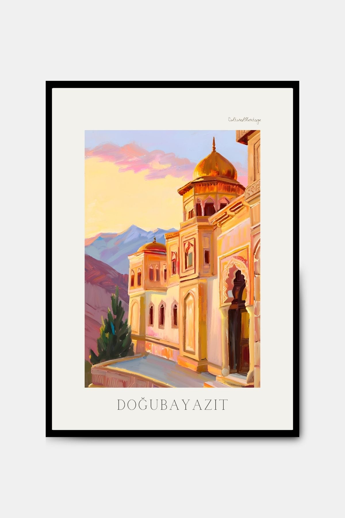 PİTAYA Ağrı Doğu Bayazıt Poster - Çerçevesiz Tasarım Doğa Poster Yağlı Boya Ağrı Tablosu Duvar Dekorasyonu