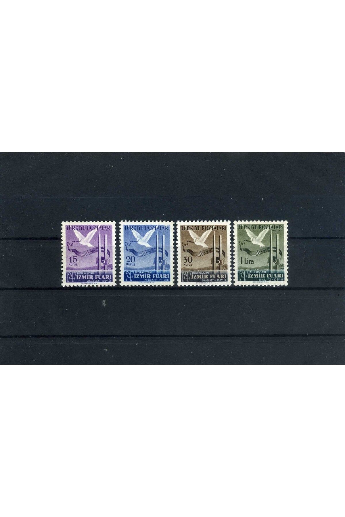 Jupiter Stamps Koleksiyon Pulları,1947 İzmir Fuarı,4 Pulluk Seri,Konsept Hediyelik,Hobi Dünyası,ASB-888532100