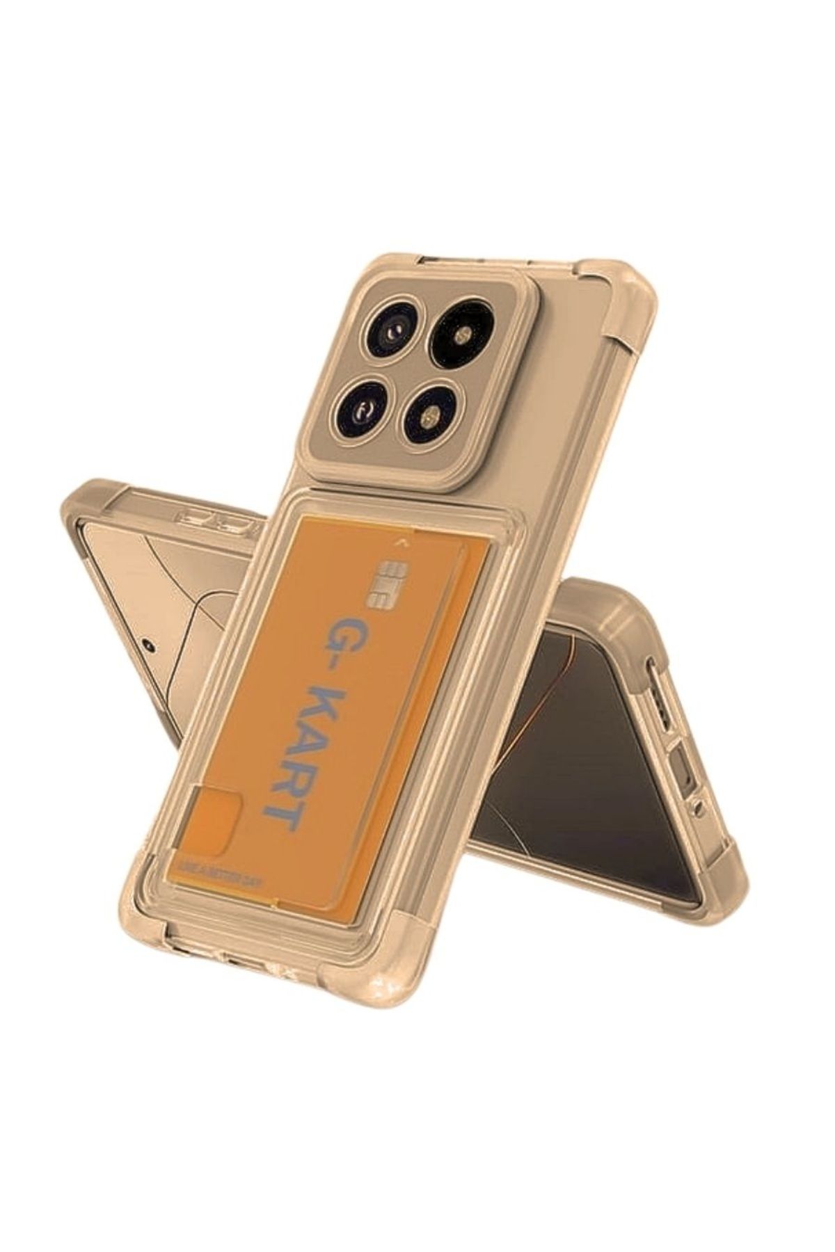 HANPORIUM Infinix Note 30 Kılıf Darbe Emici Köşe Korumalı Kartlıklı Cüzdanlı Silikon Kapak - Füme