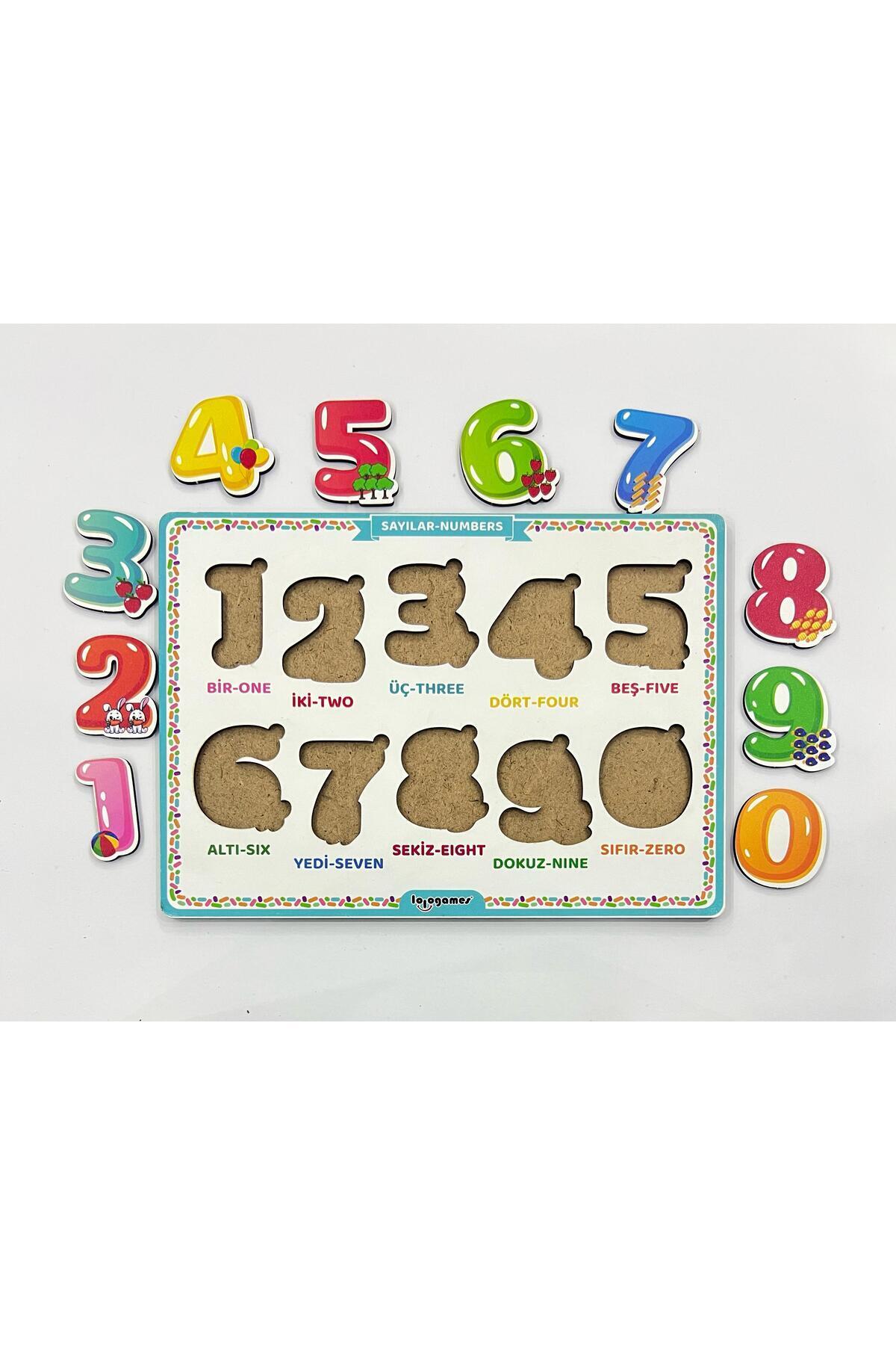 lologames Ahşap Sayılar Eğitici Bul-Tak Oyunu Puzzle - Yapboz