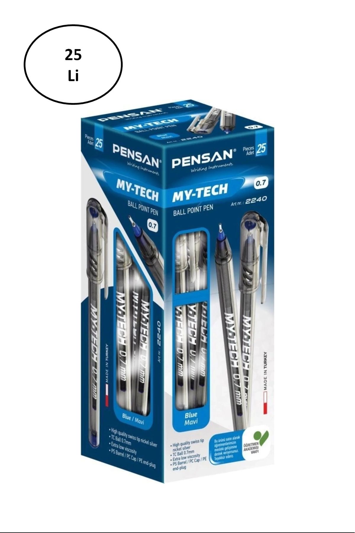 PRATİKOBA Pensan 2240 My-tech Tükenmez Kalem 0,7 Mm Mavi 25'li