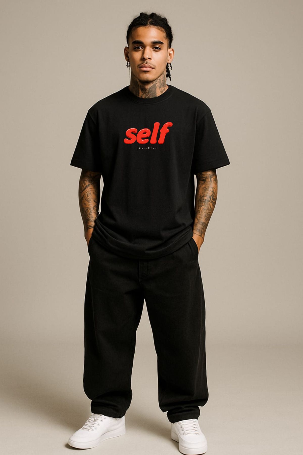 MAYK STREETWEAR OVERSIZE TSHIRT - UNISEX SELF BASKILI TSHIRT