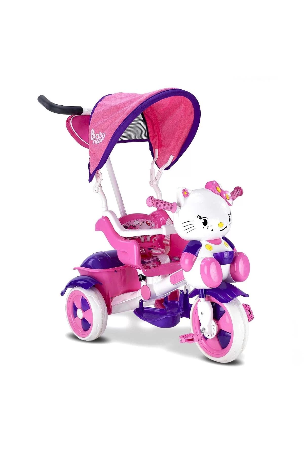 Muhcu Home Ebeveyn Tutmalı Eğitici Kız Çocukları İçin Hello Kitty Gölgelikli Bisiklet