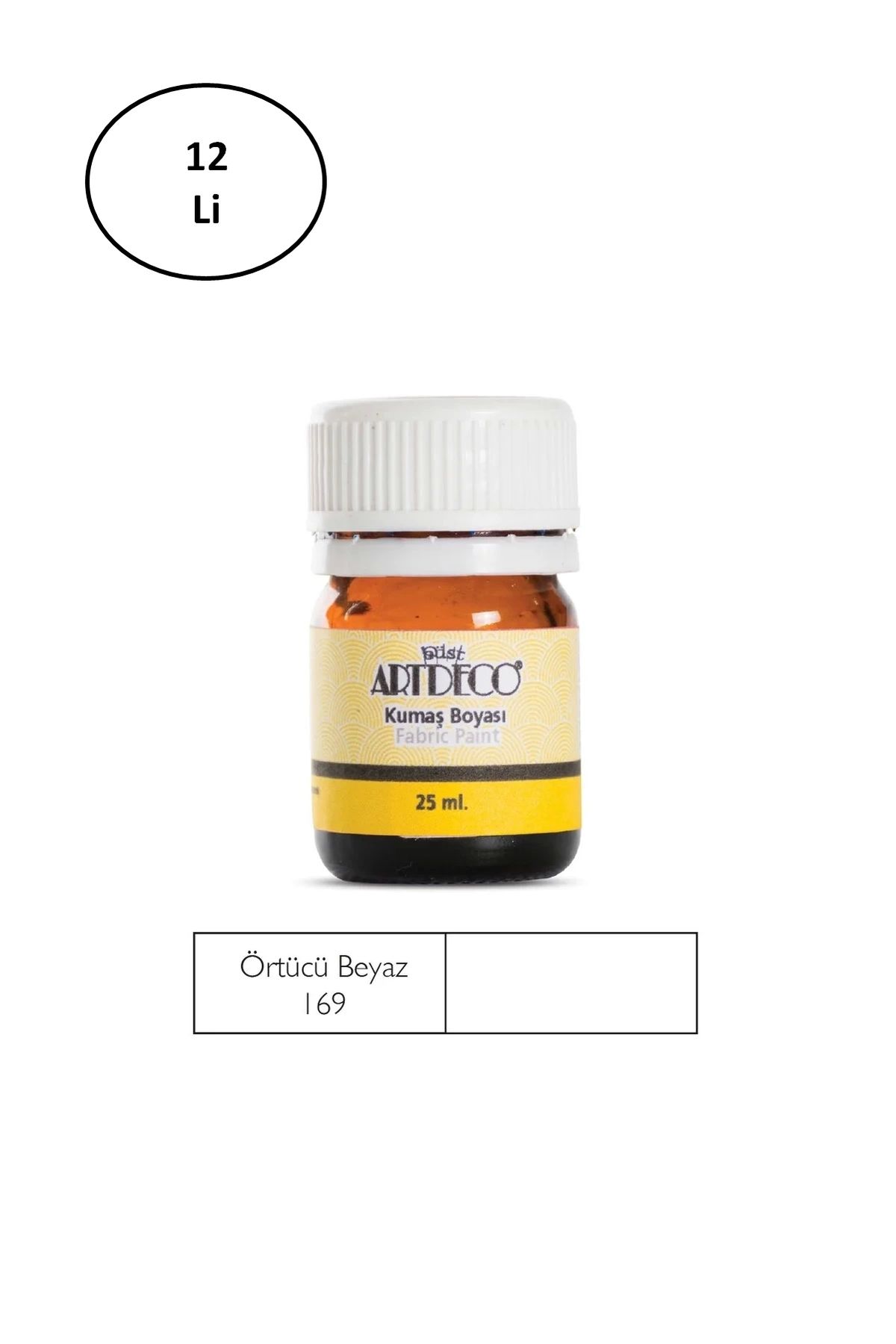 PRATİKOBA Artdeco Kumaş Boyası 25 Ml Beyaz 12'li
