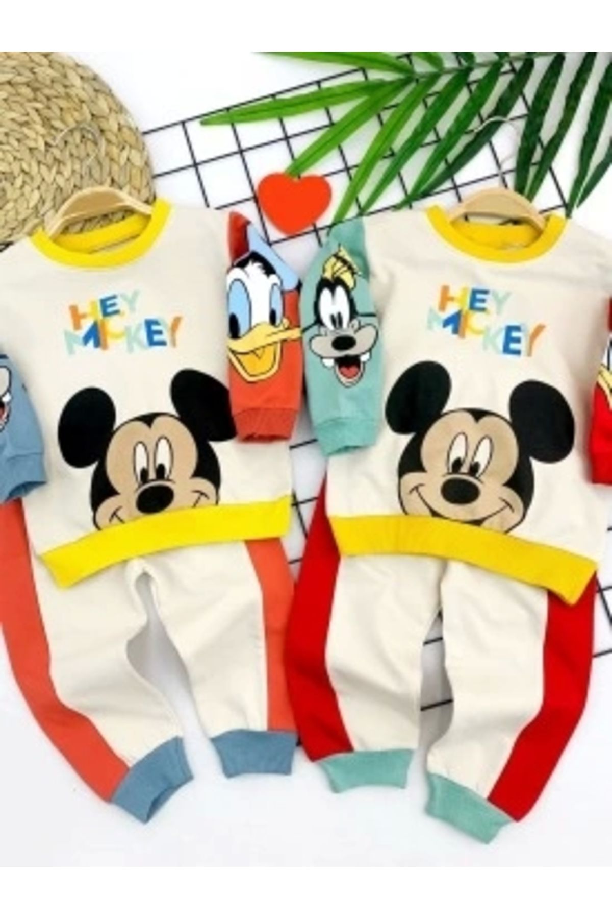Diji Baby 9-12-18-24 Ay Mickey Ve Arkadaşları Desenli Uzun Kollu Sweat 2li Kız Erkek Bebek Takımı