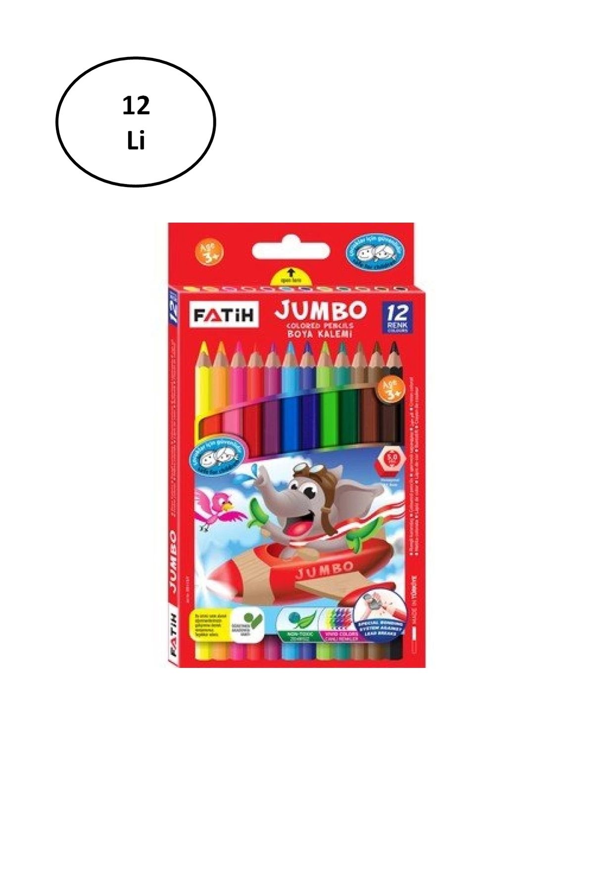 PRATİKOBA Fatih Kuruboya Jumbo 12 Renk Tam Boy 12'li