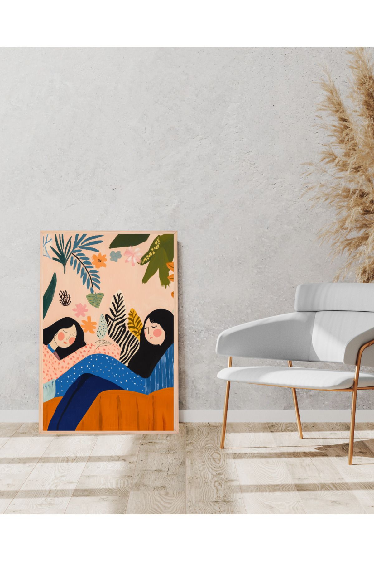 Tuba Decor Tek parça Ahşap Çerçeve Görünümlü MDF Tablo