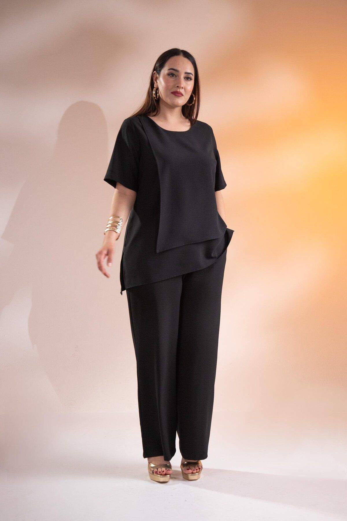 Roxxlen 1112051 Yanı Yırtmaçlı Bluz
