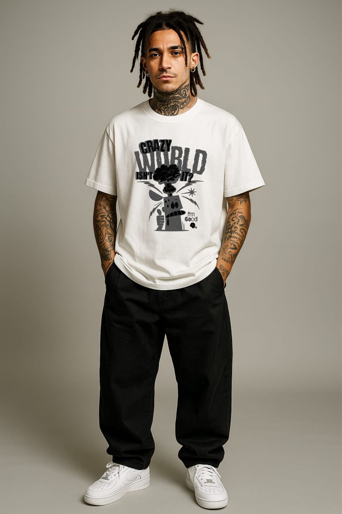 MAYK STREETWEAR OVERSIZE TSHIRT - UNISEX I'M GOOD BASKILI TSHIRT