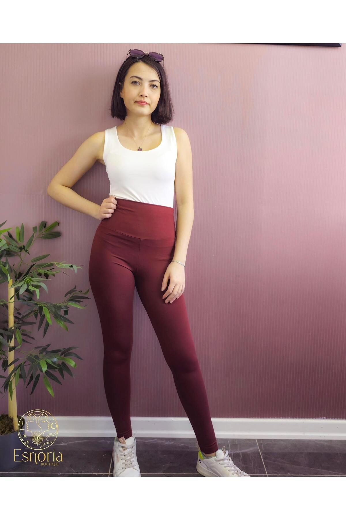 Esnoria Kadın Bordo Yüksek Bel Tayt