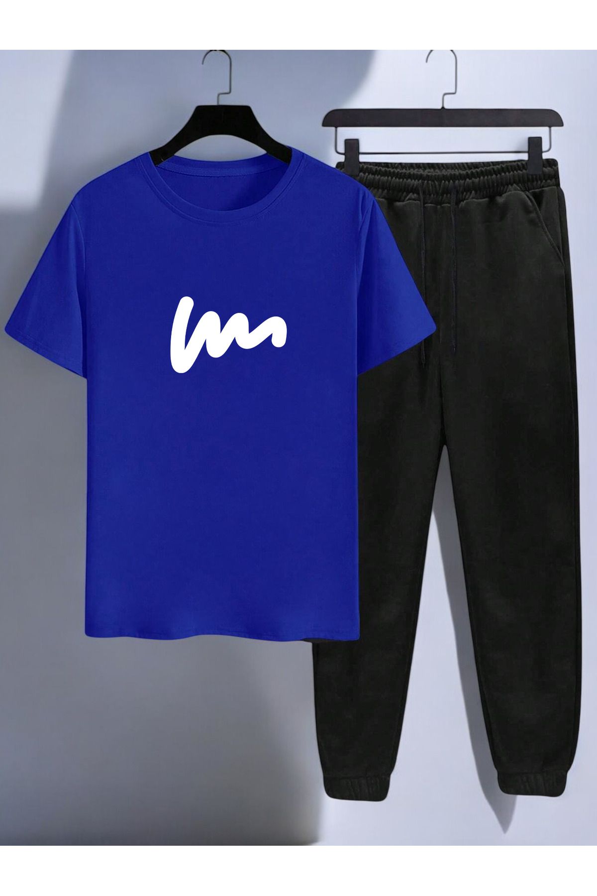uyguntarz Unisex W Yazı Tasarım Basklı Tshirt Eşofman Takımı