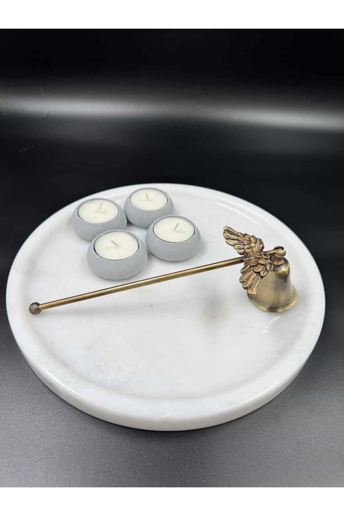 BEBUTO Minimal 4’lü Beton Tealight Mumluk Seti