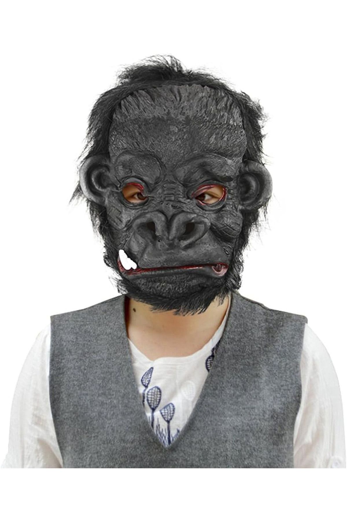 Modafiks Lateks Goril Maskesi Maymun Maskesi Et Maskesi Orangutan Siyah Saçlı 4 No (4767)