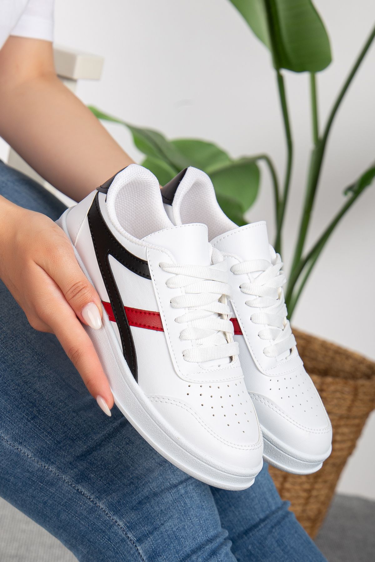 Jackers Unisex Şerit Detaylı Bağcıklı Spor Ayakkabı
