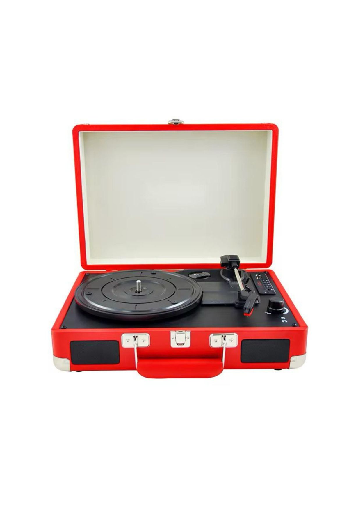 CROW'S TECH Nostaljik Pikap Hoparlörlü Çantalı Pikap Vintage Plak Çalar Bluetooth/AUX IN/RCA/ 1800Hah Pil