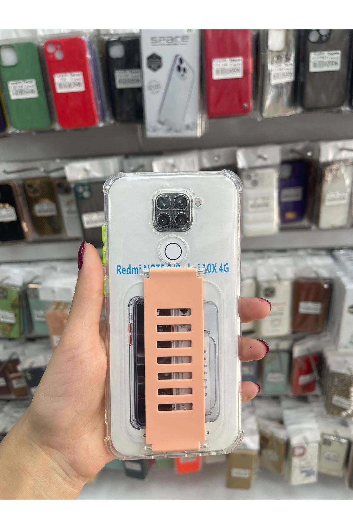 TECNOTREND xiaomi redmi note 9 uyumlu el tutamaçlı şeffaf silikon kılıf