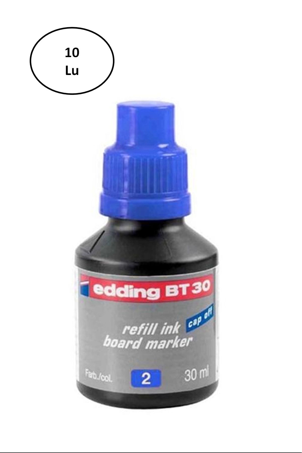 PRATİKOBA Edding Tahta Kalem Mürekkep 30 Ml Mavi 10'lu