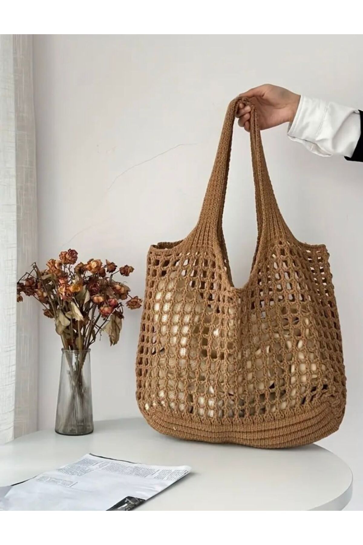shop El Yapımı Kare Delikli Çanta
