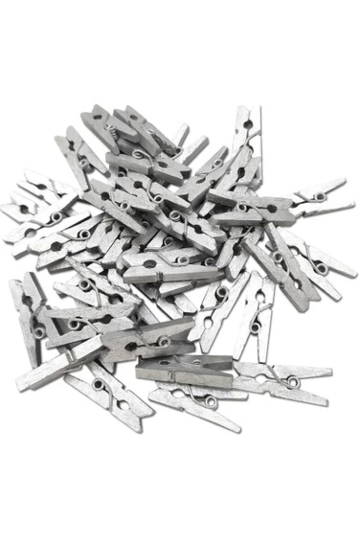 Modafiks 100'lü Gümüş Ahşap Mandal 2.5cm (10'lu Paket-1000 Adet)