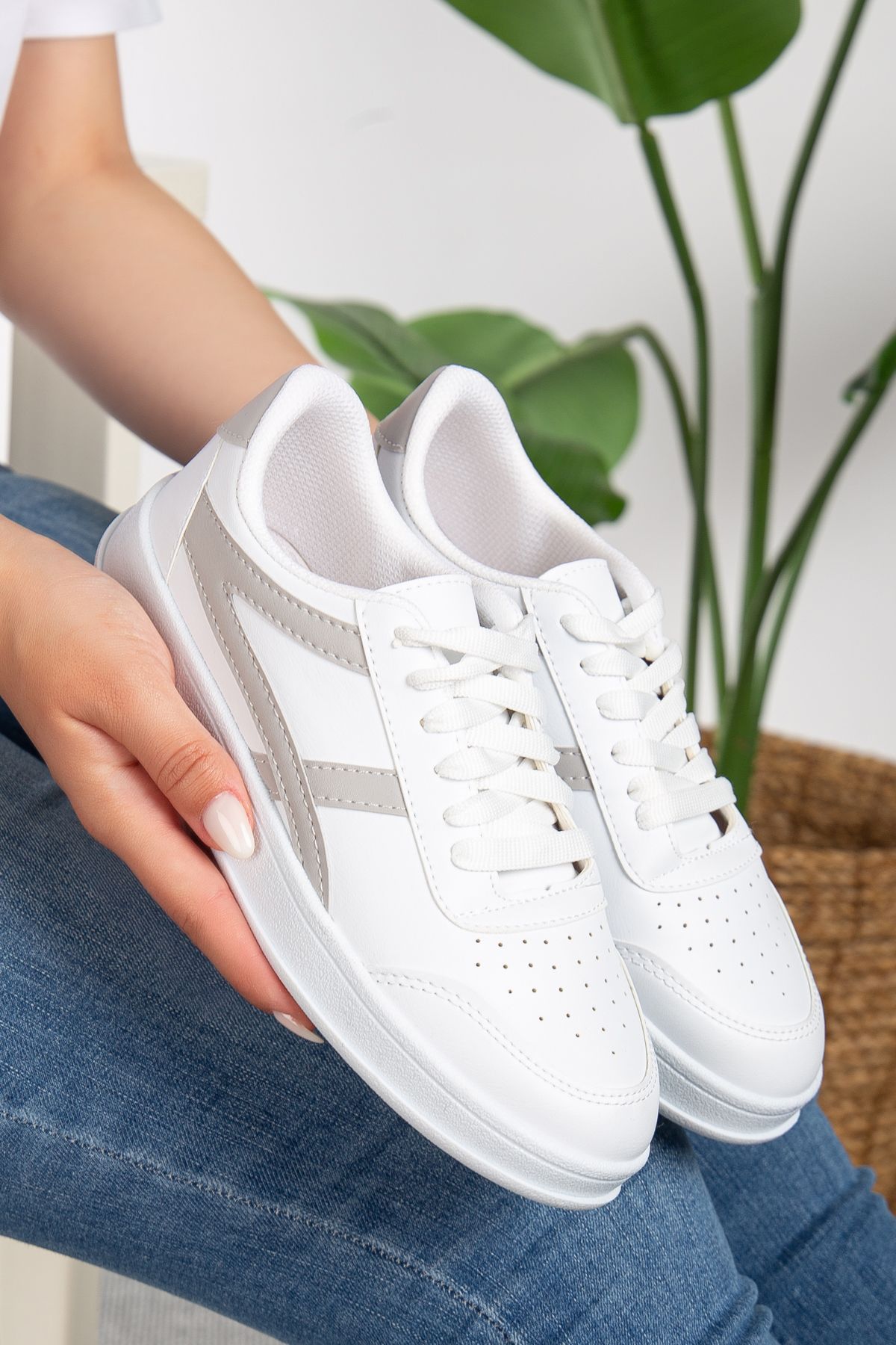 Jackers Unisex Şerit Detaylı Bağcıklı Spor Ayakkabı