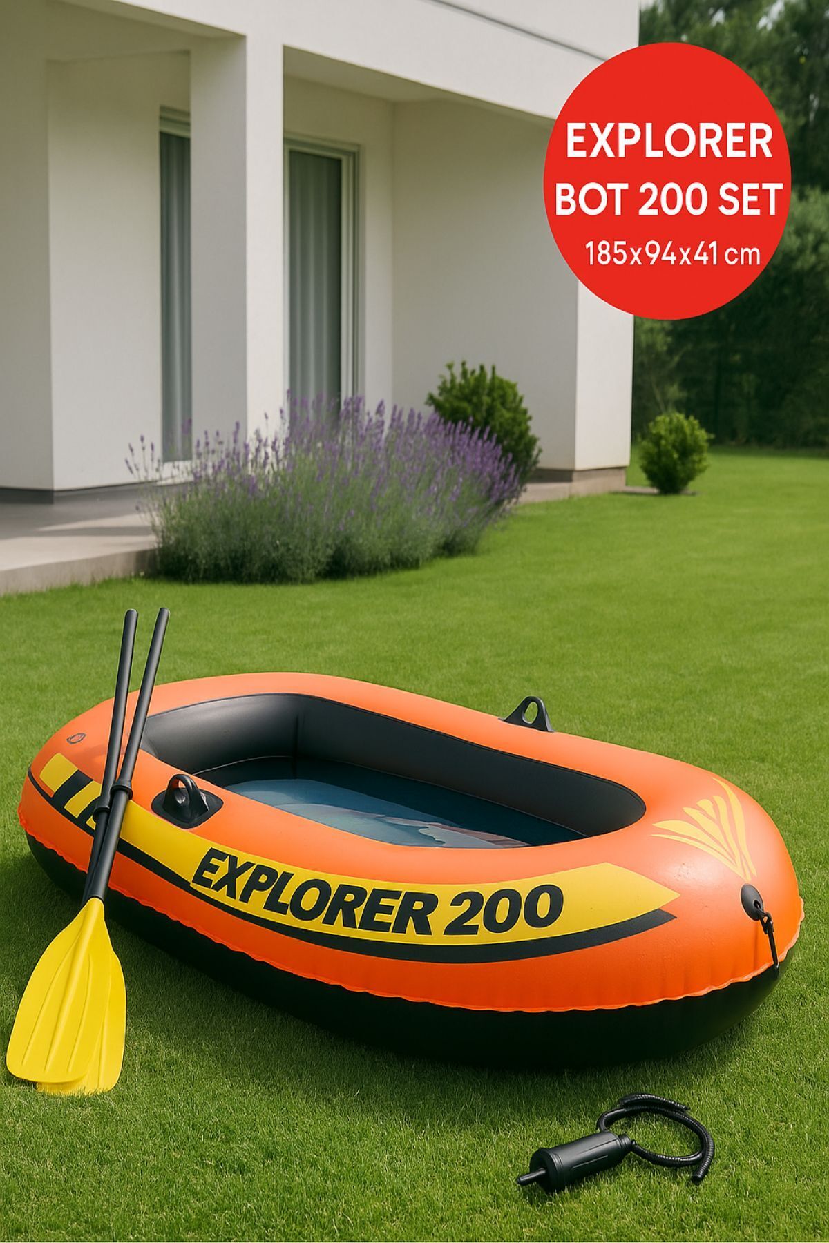 TOYFEST 2 Kişilik Şişme Bot Seti – Kürek ve Pompalı Explorer 200