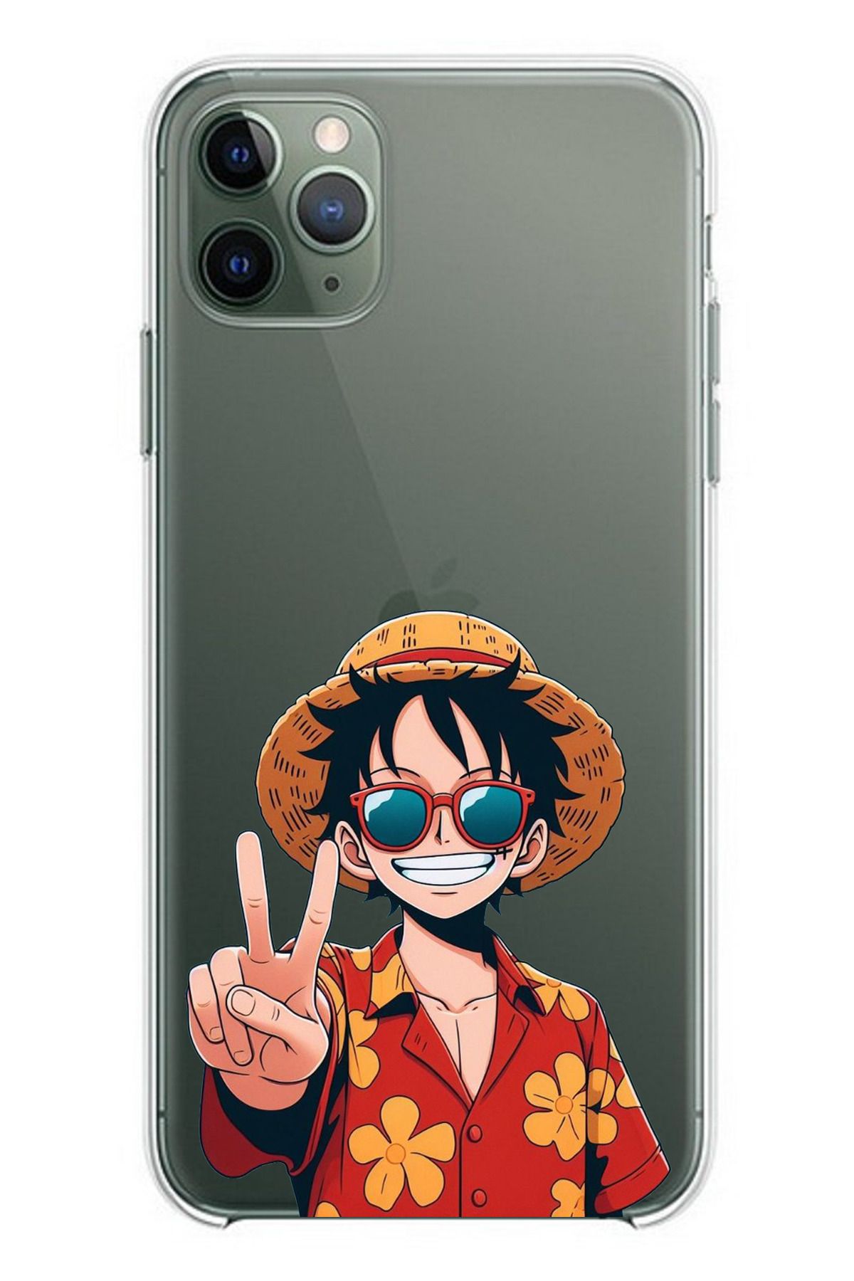 TechTree iPhone 11 PRO Uyumlu Monkey D. Luffy Tasarımlı Şeffaf Silikon Kılıf
