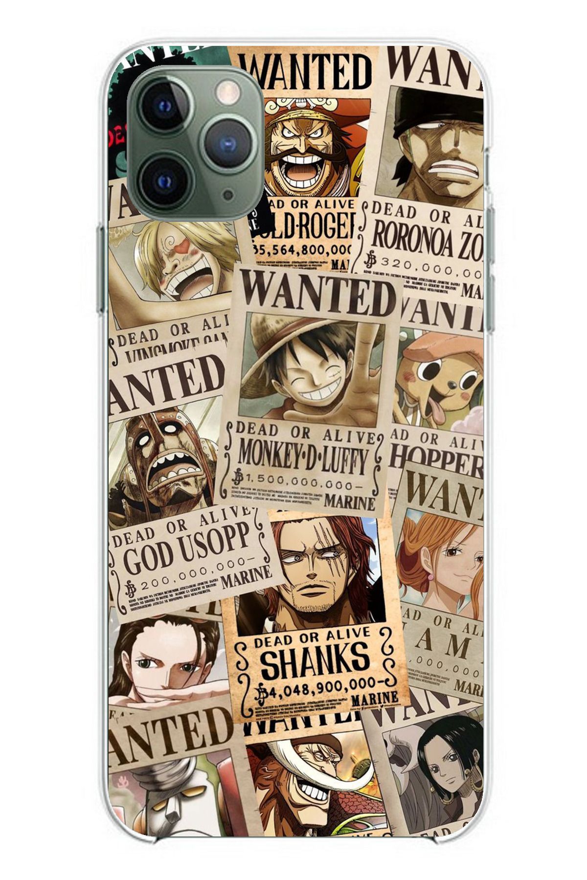 TechTree iPhone 11 PRO Uyumlu One Piece Gazete Tasarımlı Şeffaf Silikon Kılıf