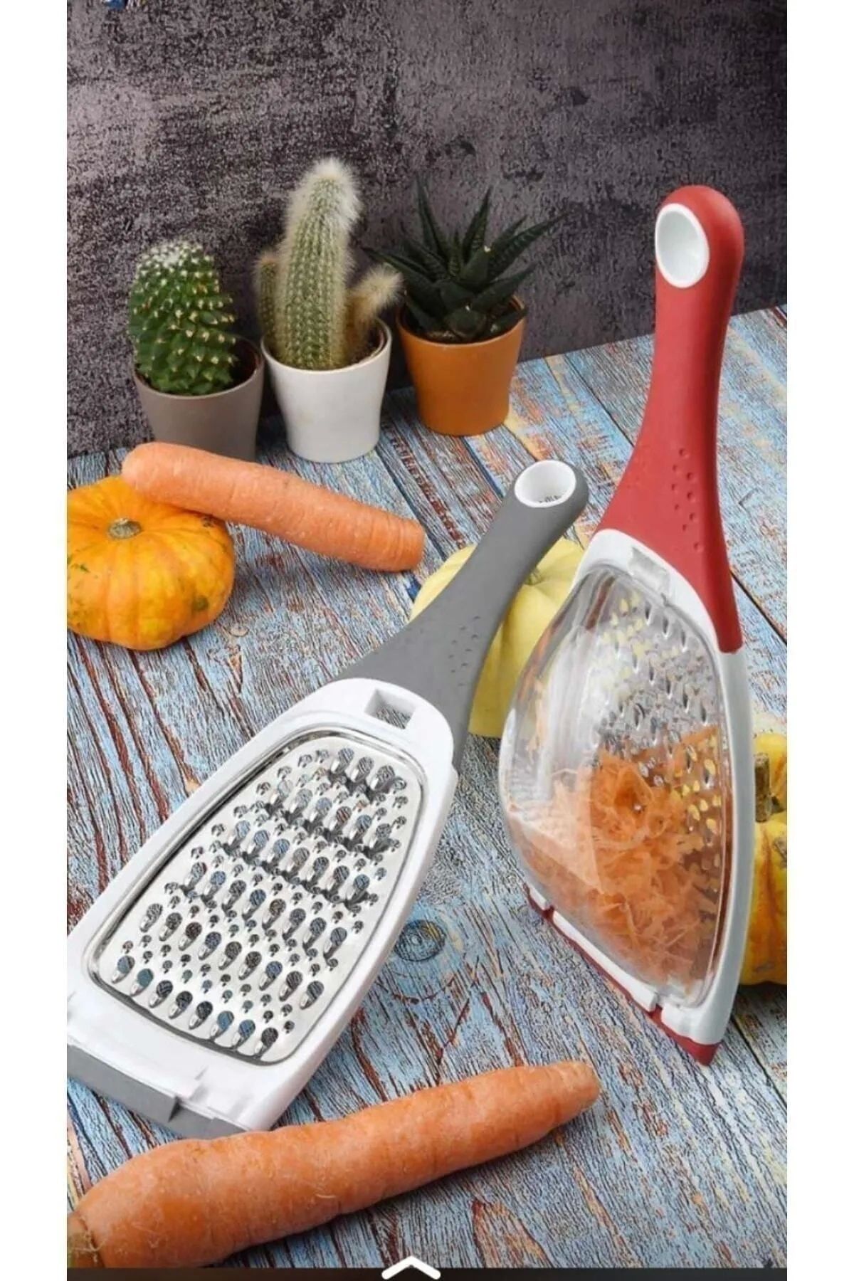 PRATİKOBA-Practical Long Handle Reversible Grater with Chamber Garlic, Ginger, Fruit and Vegetable Grinder Grater Royaleks 3