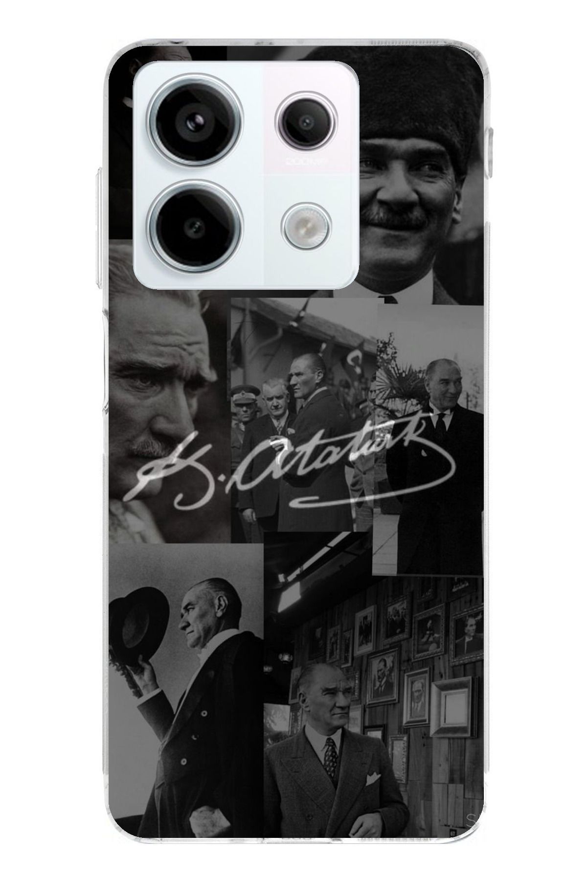 TechTree Redmi Note 13 PRO 5G Uyumlu Kemal Atatürk İmza Şeffaf Silikon Kılıf