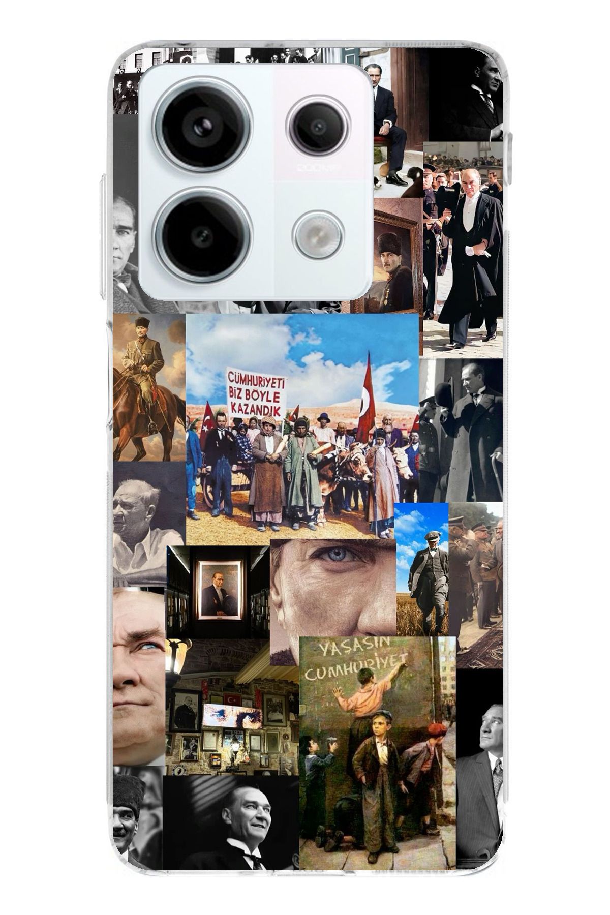 TechTree Redmi Note 13 PRO 5G Uyumlu Atatürk Cumhuriyet Şeffaf Silikon Kılıf