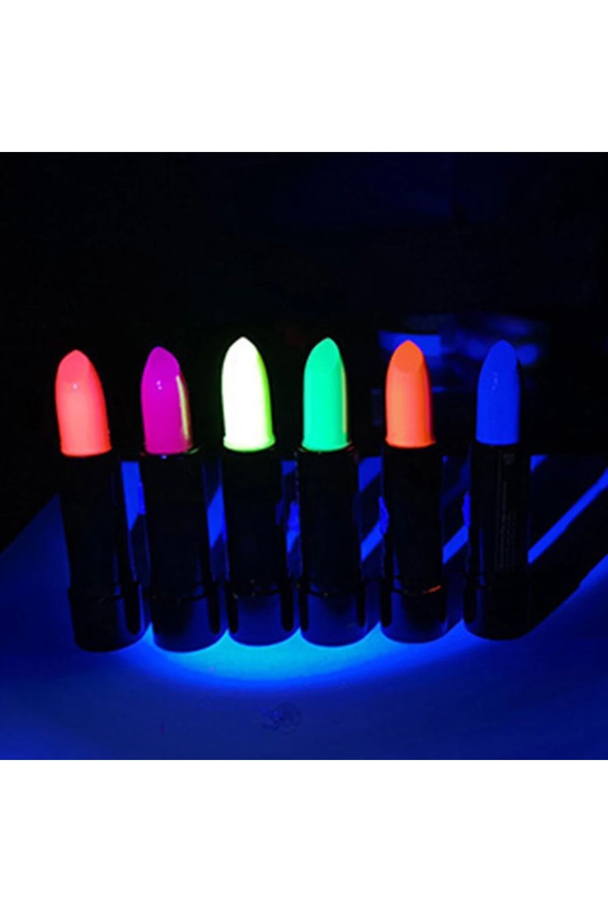 Epilons Karanlıkta Parlayan Yanan UV Neon Ruj Yüz Boyama 6 Adet 6 Renk