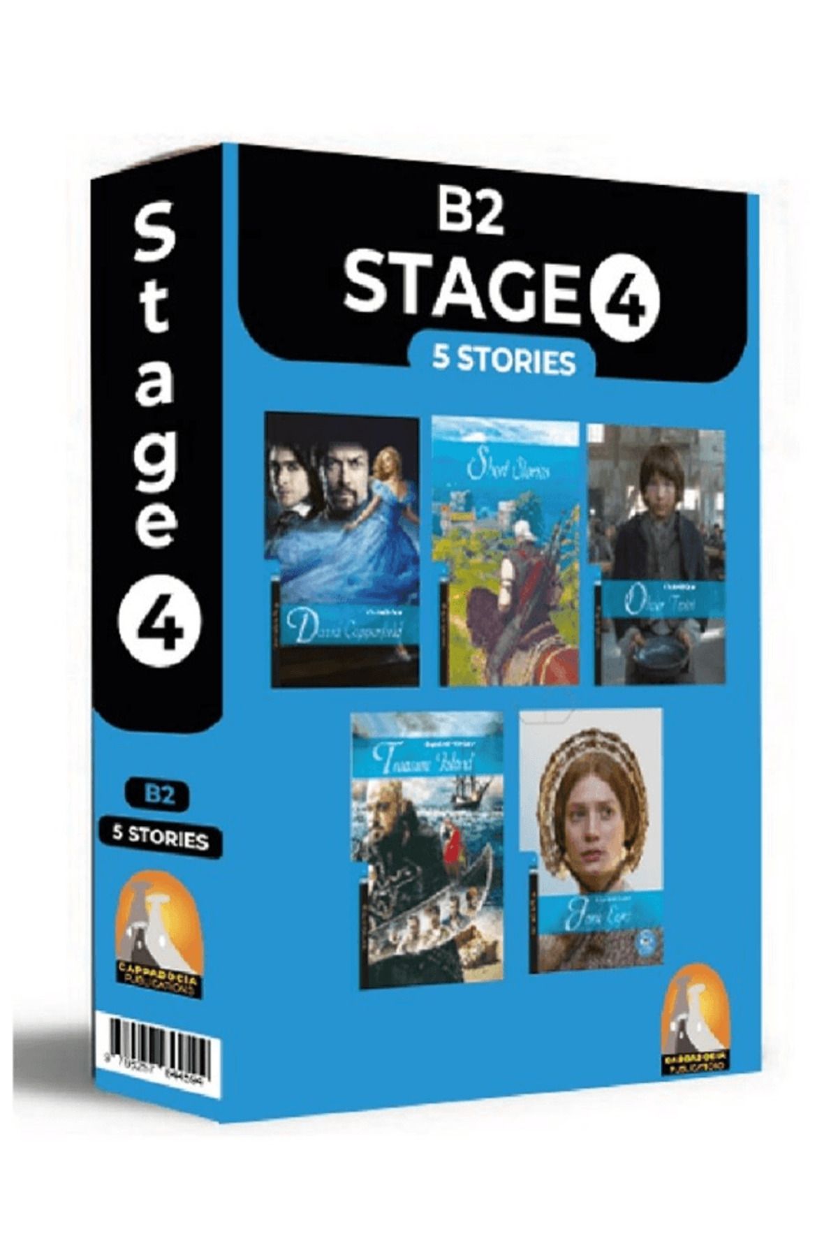 Kapadokya Yayınları İngilizce Hikaye Stage 4 5’li Hikaye Seti Kutu Tanıtım (B2) Seviyelerinde Kare Kod Okumalı