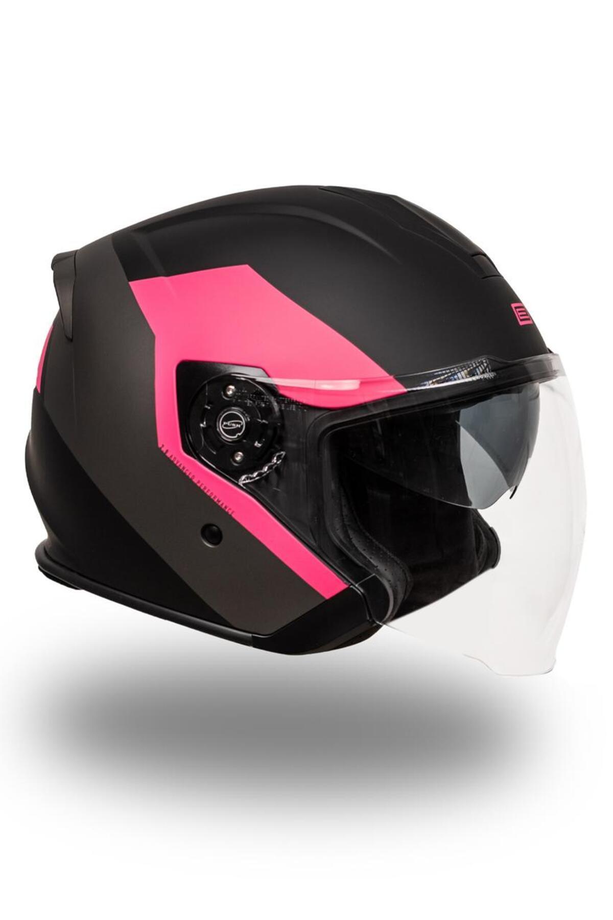 Origine Palio 2.0 Eko Mat Siyah-Pembe Güneş Vizörlü Açık Kask
