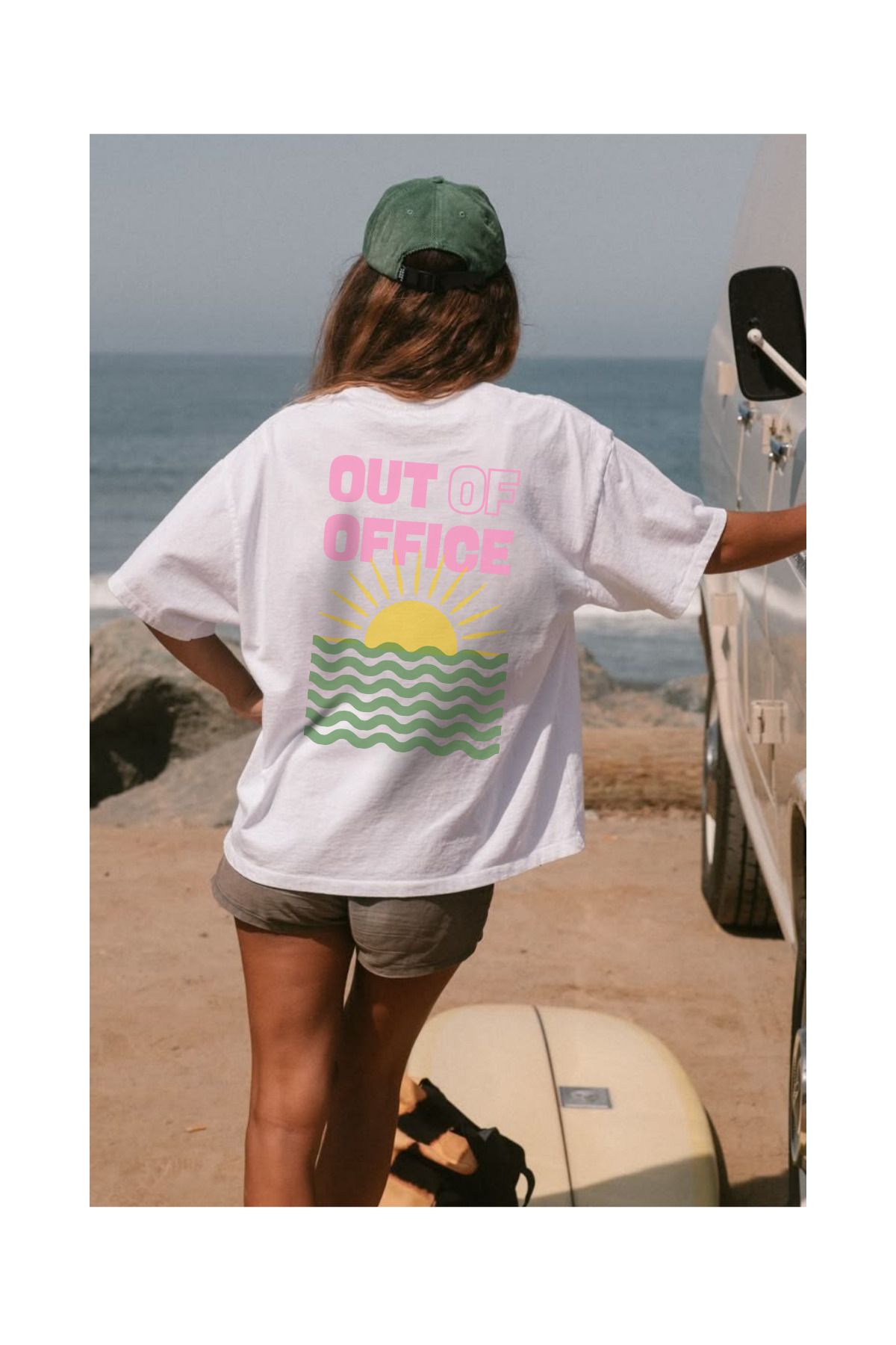 Le'sluette shadow of style Out Of Office Baskılı %100 Pamuk Oversize T-shirt