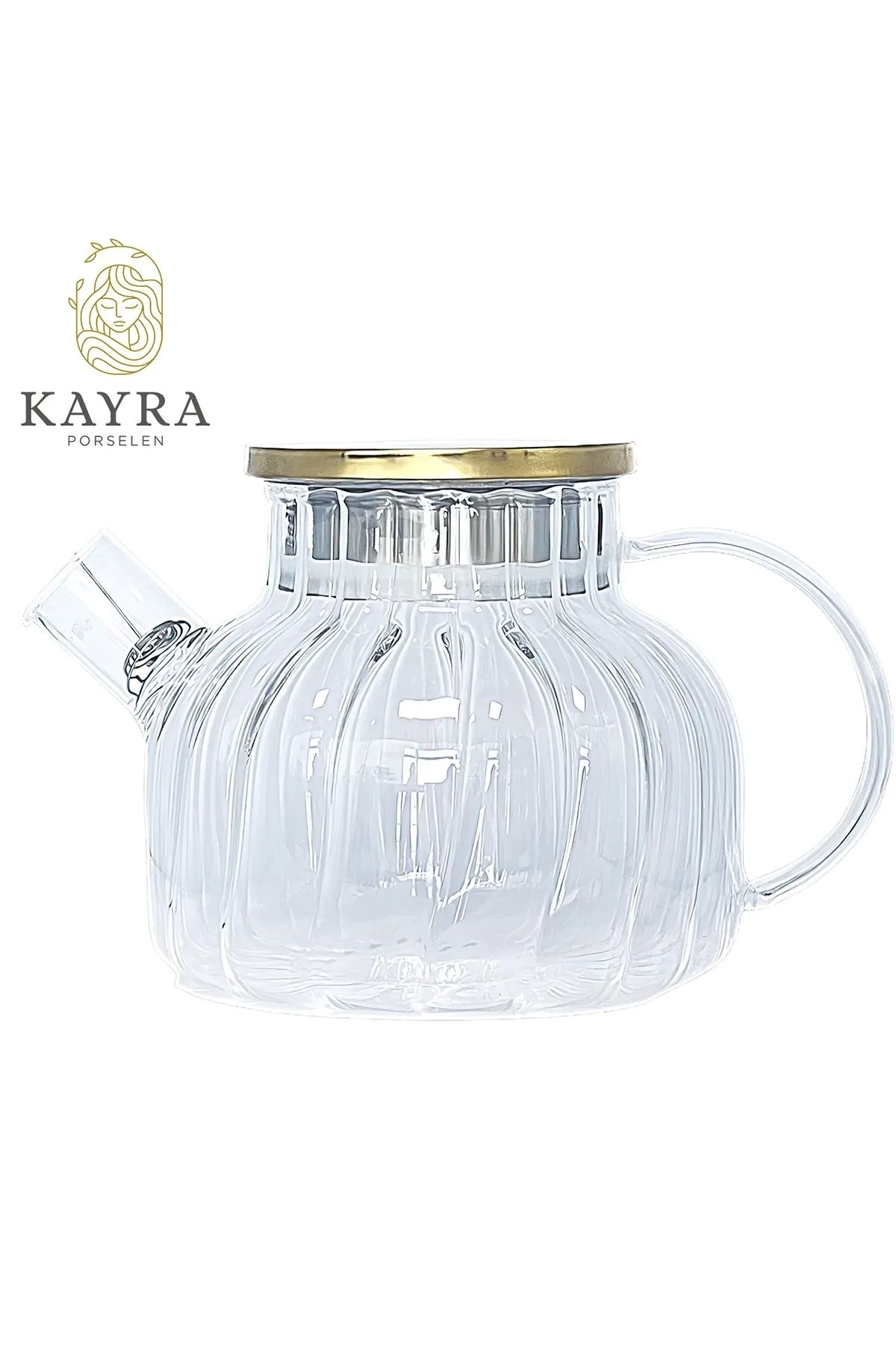 PRATİKOBA Çelik Kapaklı Borosilikat Dilimli Model Süzgeçli Cam Demlik Bitki Çayları 1000 Ml Royaleks-CM-2001