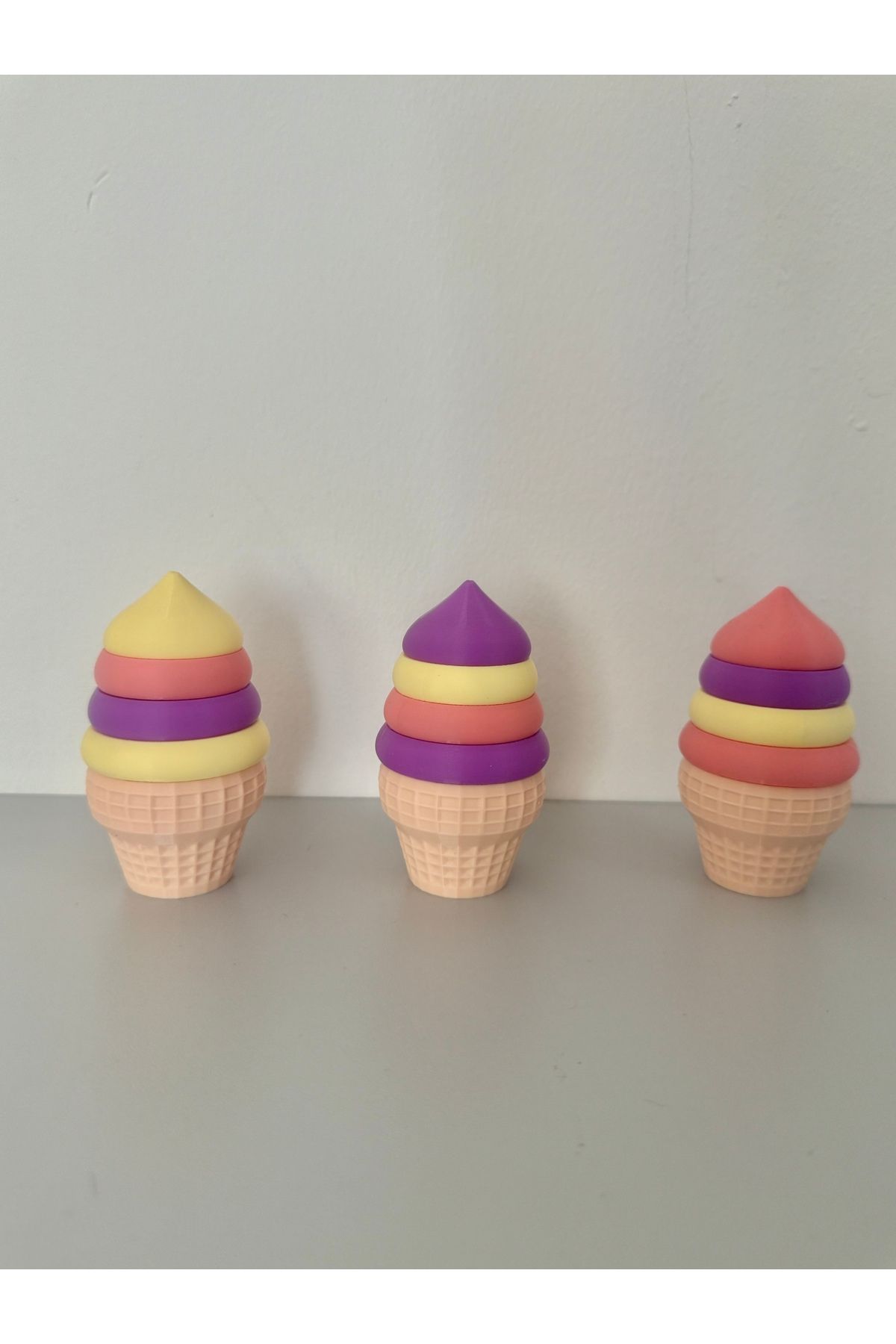 Elhara Design Montessori Renkli Külah Dondurma Oyuncak