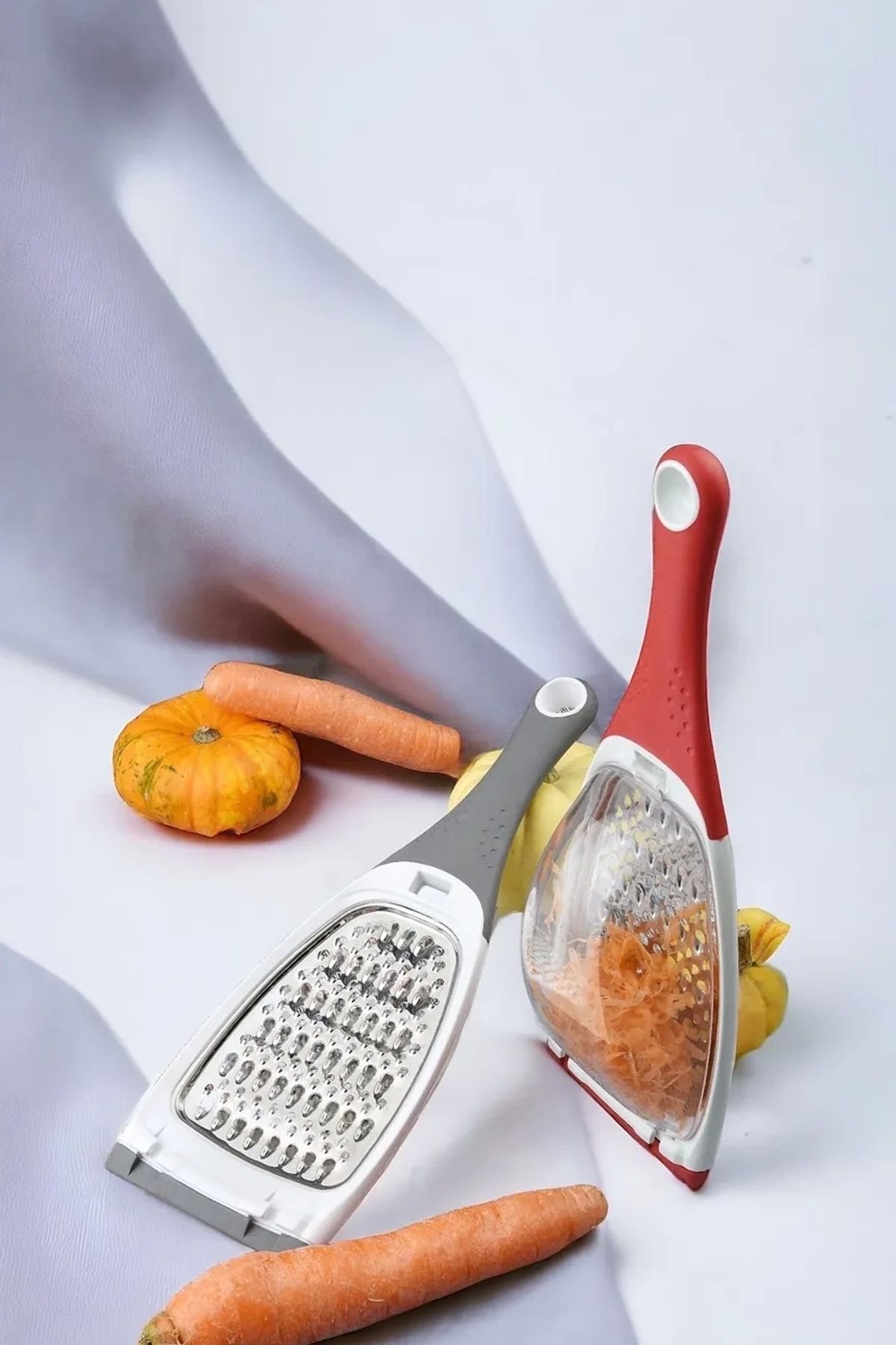 PRATİKOBA-Practical Long Handle Reversible Grater with Chamber Garlic, Ginger, Fruit and Vegetable Grinder Grater Royaleks 2