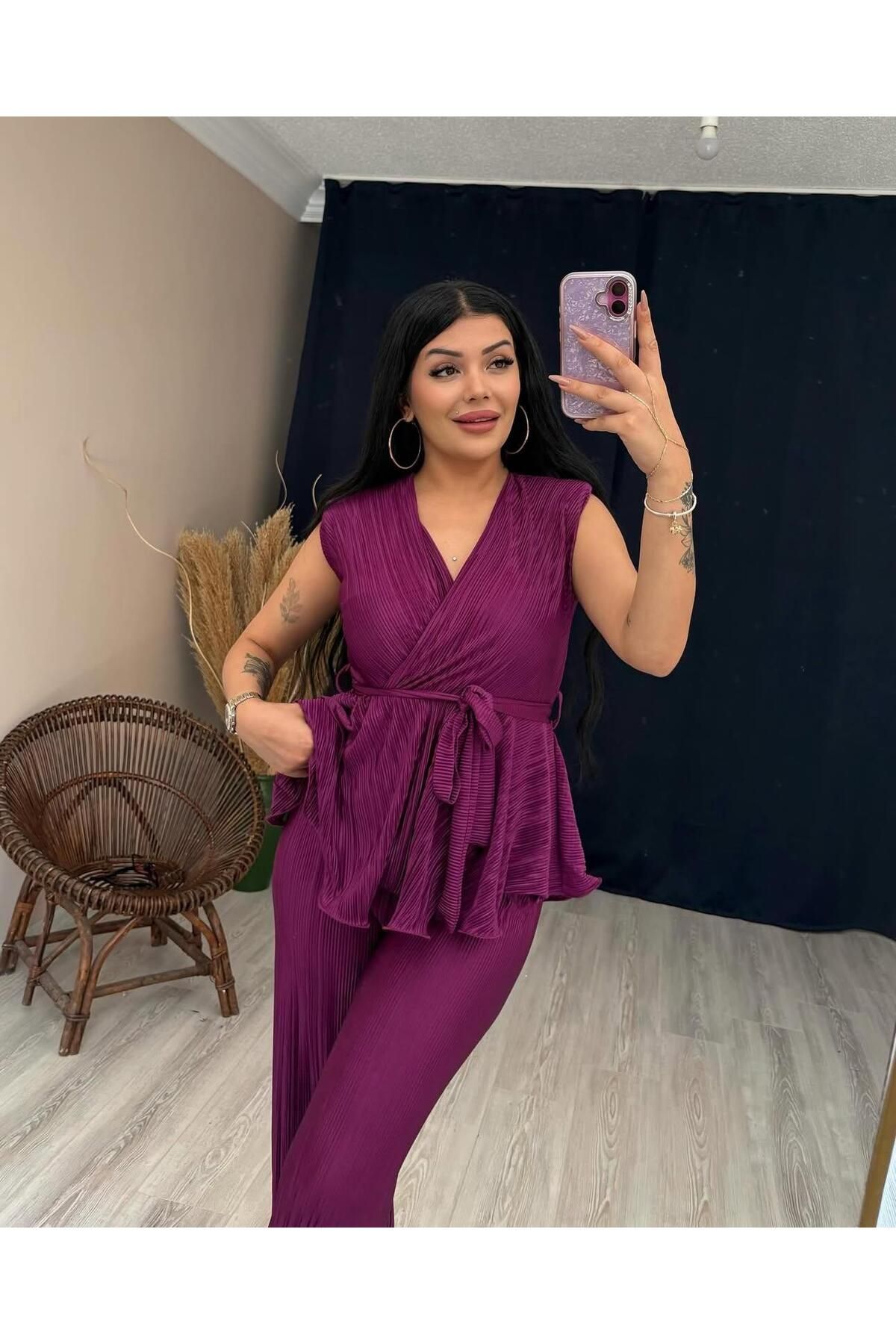 Nadyamoda Selvi pliseli takım