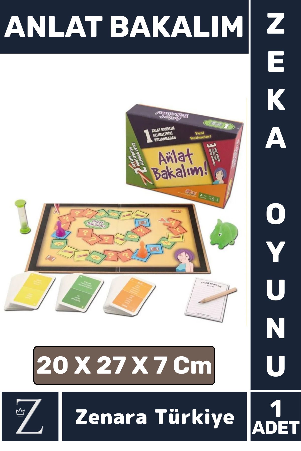 Zenara Premium Eğlenceli Eğitici Öğretici Zeka Geliştirici Arkadaş Aile Grup Kutu Oyun Takımı ANLAT BAKALIM