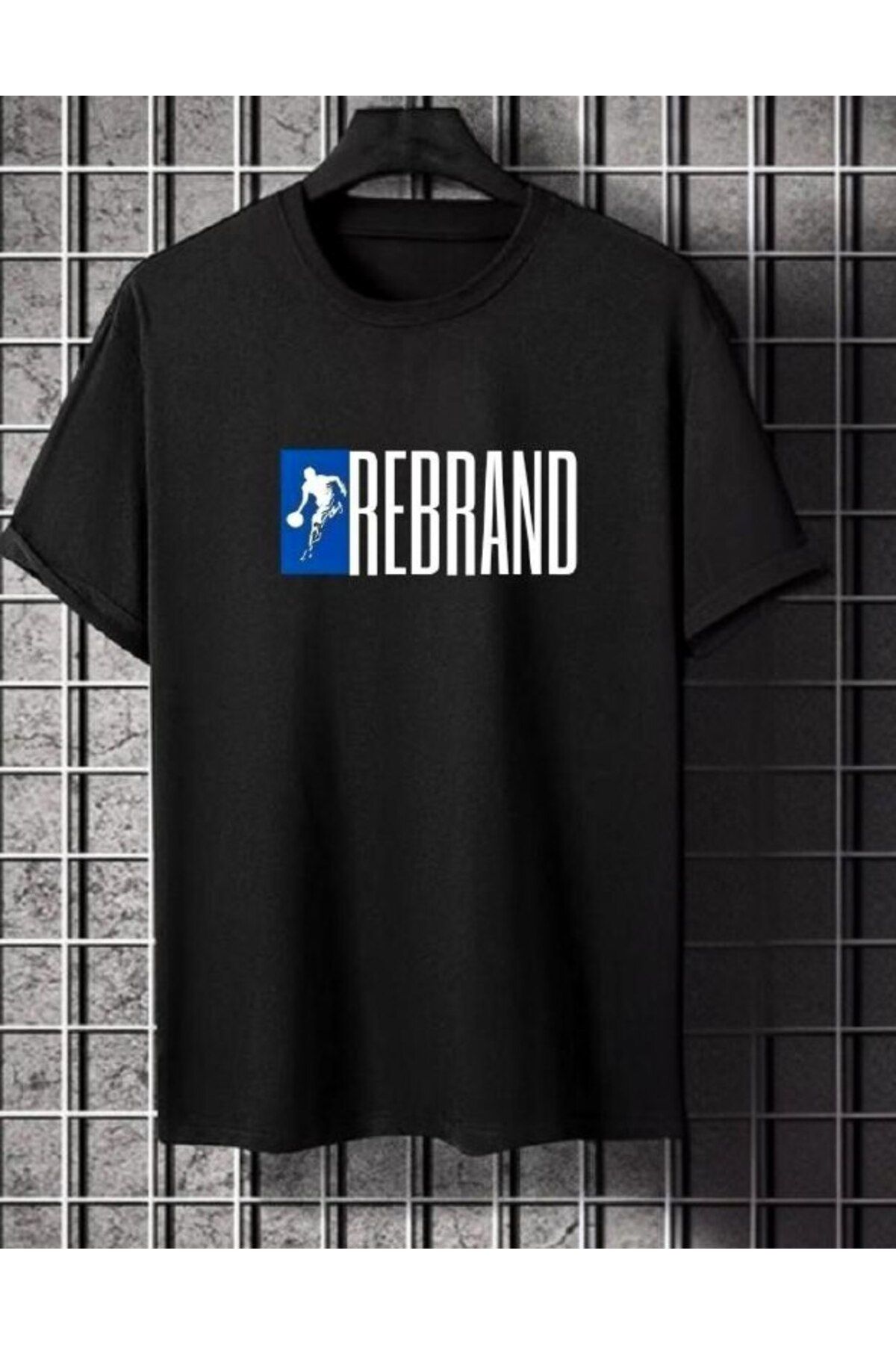 REBRAND Sports T-shirt Bisiklet Yaka Baskılı T-shirt Unisex Oversize