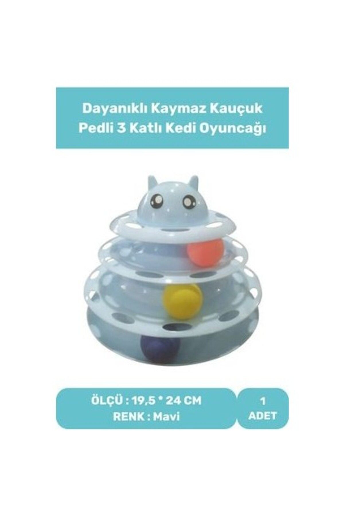 Orqinel Lidya Cottone 3 Katlı Kedi Oyuncağı Tower Of Tracks Dayanıklı Kaymaz Kauçuk Pedli