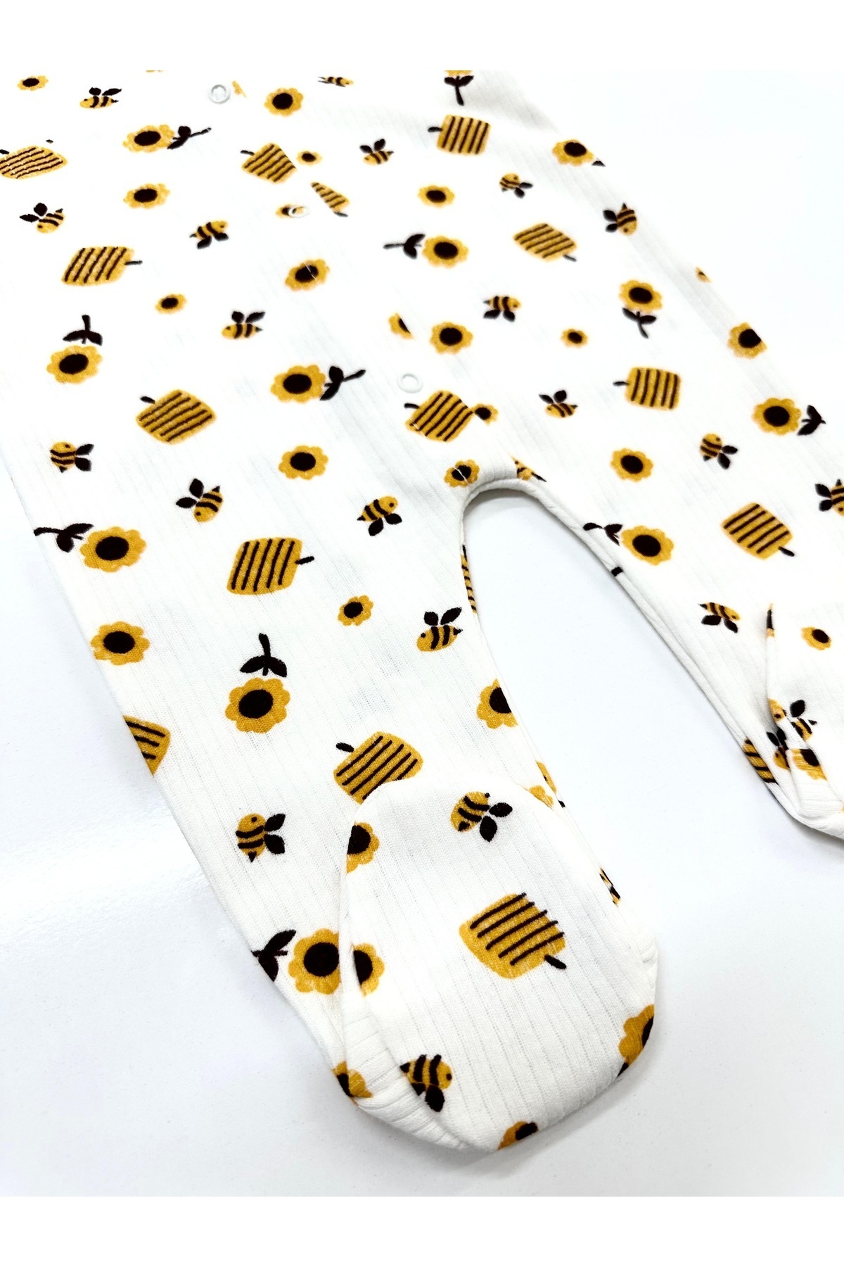 ENİA BABY Yenidoğan Bebek Patikli Pamuklu Çıtçıtlı Tulum 0-3 Ay (KIZ ERKEK BEBEK YENİDOĞAN ) fotoğrafı 3 (önizleme)