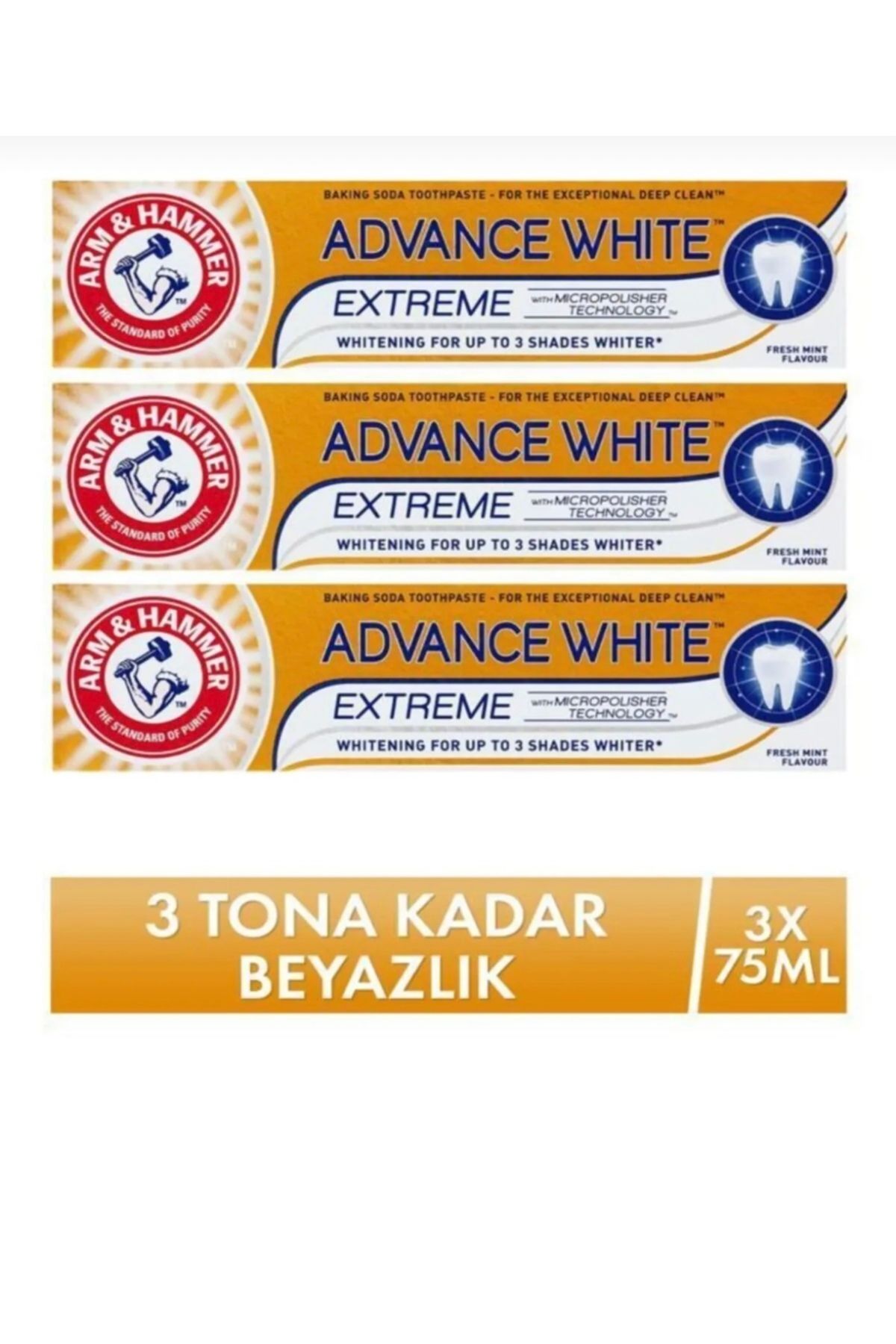 ADVANTİ Arm Hammer Arm Hammer 3 Tona Kadar. Beyazlatic Dis Macunu - Advance White 75 MI X 3