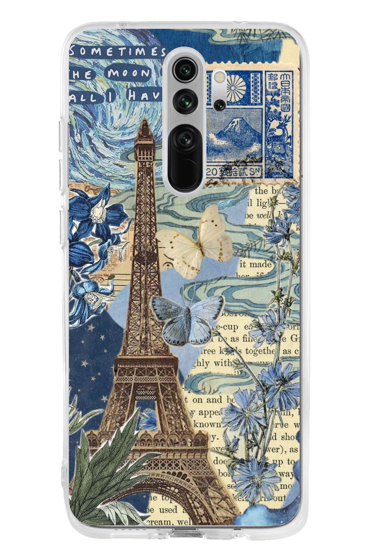 TechTree Redmi Note 8 Pro Uyumlu Paris ve Eyfel Kulesi Şeffaf Silikon Kılıf