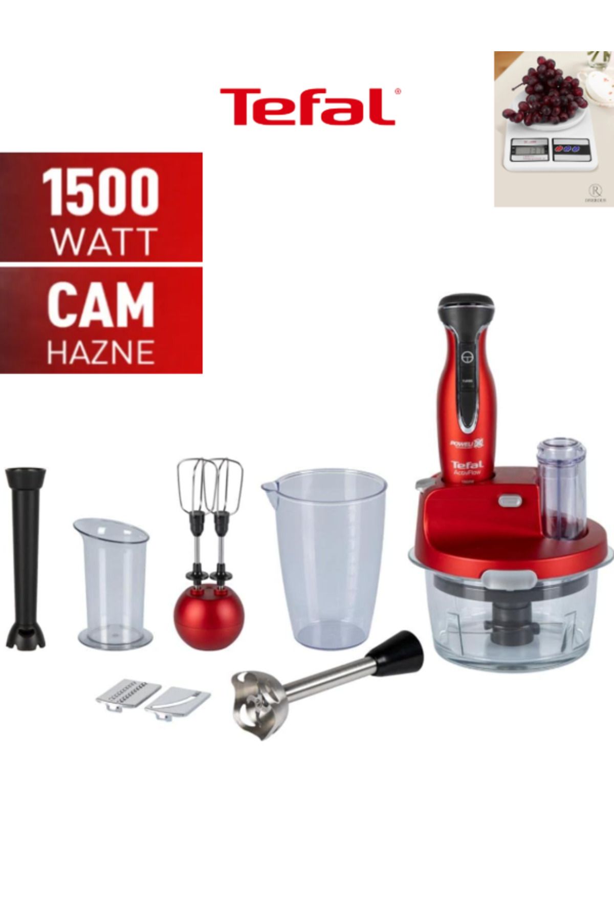 TEFAL Birinci Sınıf 1,5L Cam Hazne - Buz Kırma - Bebek Maması Aksesuarlı Blender 1500W - 910004674