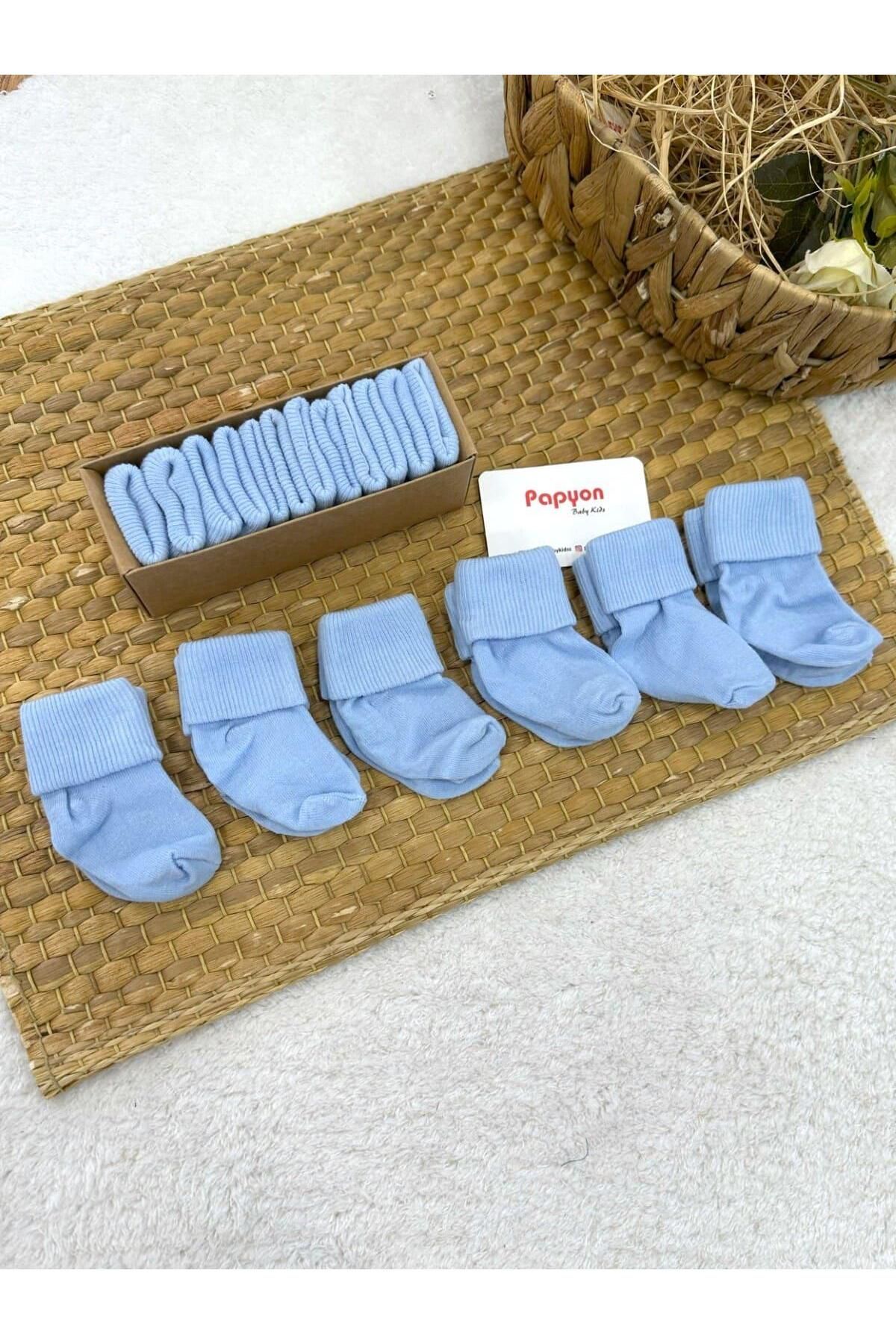 Papyon Baby Kids 6lı Kutulu Kıvrık Konçlu Bebek Çorap 0-6 Ay