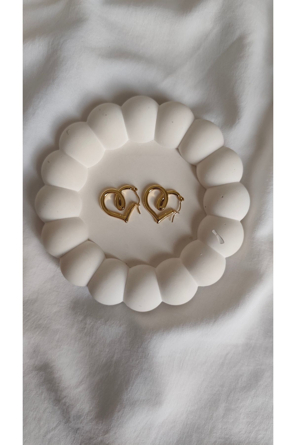 miyesa stainless steel Çelik Heart Küpe