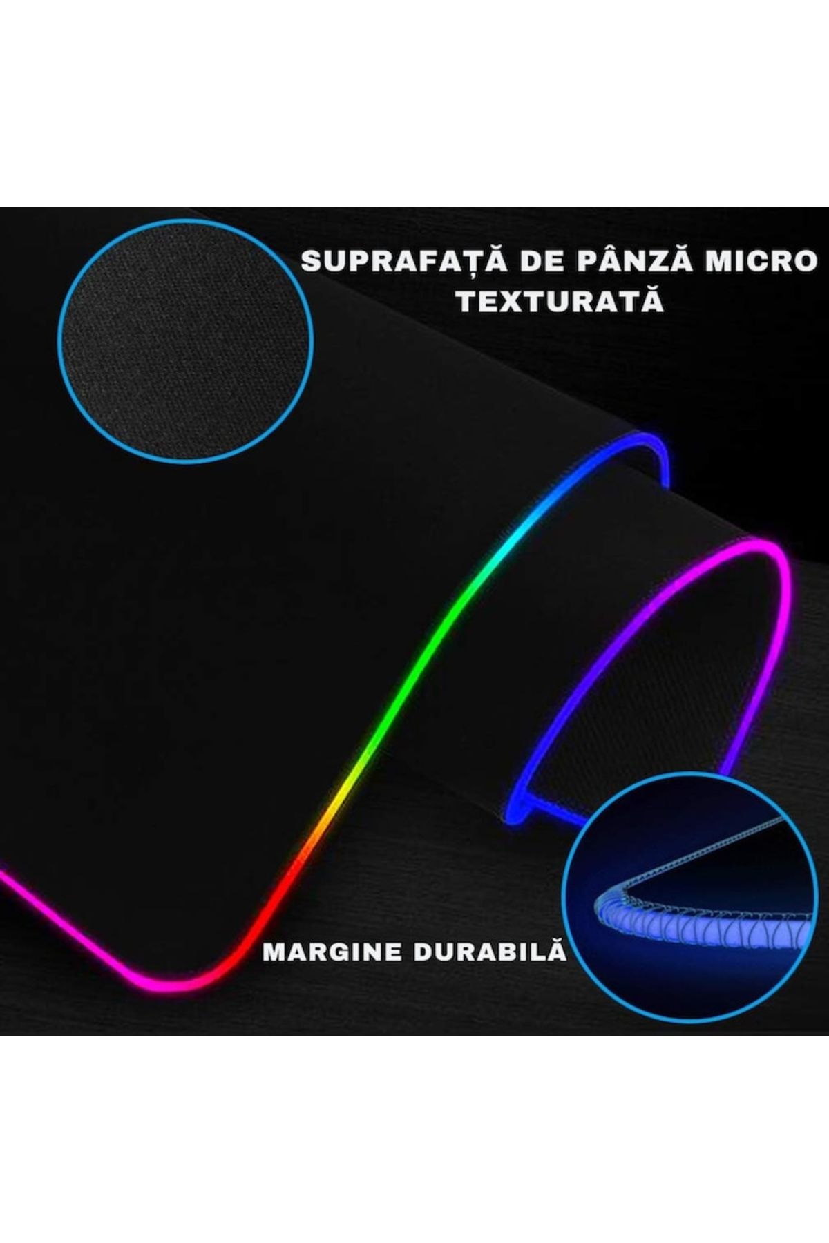 varioshop-VarioShop® gaming mousepad with LED lighting, Made of flexible, non-stick material and 5
