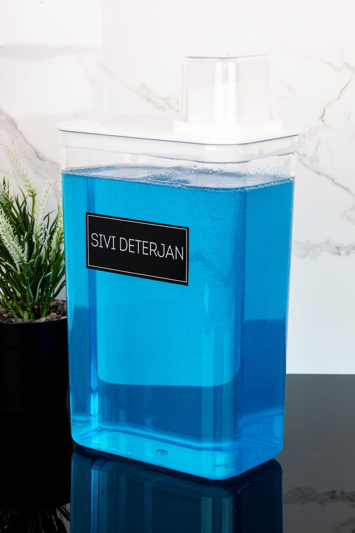Dolkin Home-Self Scale Detergent Box Liquid Detergent with Label 3000ml Mica Detergent Dispenser Softener Box 3